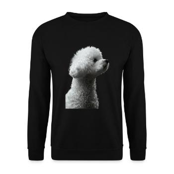 Bichon Frisé - Sweat-shirt Unisexe - noir - Devant - Alina (178cm) & Michal (187cm)