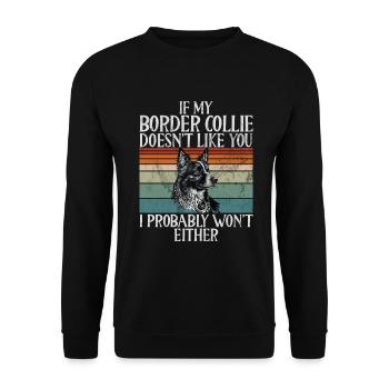 Cadeaux Border Collie - Sweat-shirt Unisexe - noir - Devant - Alina (178cm) & Michal (187cm)