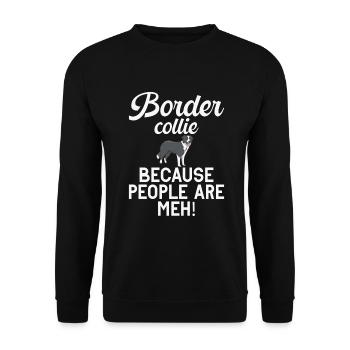 Cadeaux Border Collie - Sweat-shirt Unisexe - noir - Devant - Alina (178cm) & Michal (187cm)