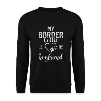 Cadeaux Border Collie - Sweat-shirt Unisexe - noir - Devant - Alina (178cm) & Michal (187cm)