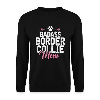Border Collie Gifts - Unisex Pullover - Schwarz - Vorne - Alina (178cm) & Michal (187cm)