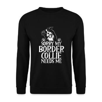 Cadeaux Border Collie - Sweat-shirt Unisexe - noir - Devant - Alina (178cm) & Michal (187cm)