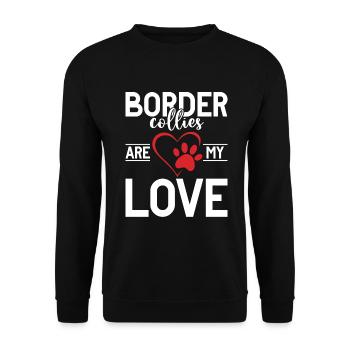 Border Collie Gifts - Unisex Pullover - Schwarz - Vorne - Alina (178cm) & Michal (187cm)
