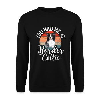 Cadeaux Border Collie - Sweat-shirt Unisexe - noir - Devant - Alina (178cm) & Michal (187cm)