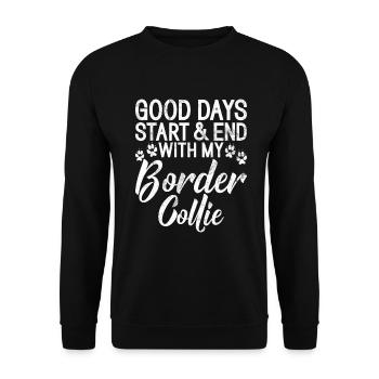 Cadeaux Border Collie - Sweat-shirt Unisexe - noir - Devant - Alina (178cm) & Michal (187cm)