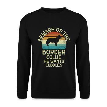 Cadeaux Border Collie - Sweat-shirt Unisexe - noir - Devant - Alina (178cm) & Michal (187cm)