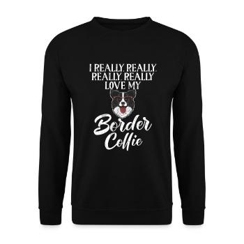 Cadeaux Border Collie - Sweat-shirt Unisexe - noir - Devant - Alina (178cm) & Michal (187cm)