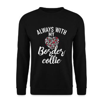 Border Collie Gifts - Unisex Pullover - Schwarz - Vorne - Alina (178cm) & Michal (187cm)