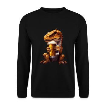 Dinosaure - Sweat-shirt Unisexe - noir - Devant - Alina (178cm) & Michal (187cm)