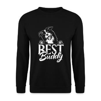 Border Collie Gifts - Unisex Pullover - Schwarz - Vorne - Alina (178cm) & Michal (187cm)