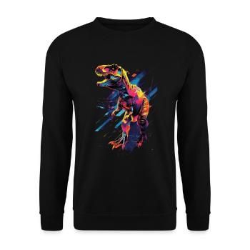 T-Rex - Unisex Pullover - Schwarz - Vorne - Alina (178cm) & Michal (187cm)