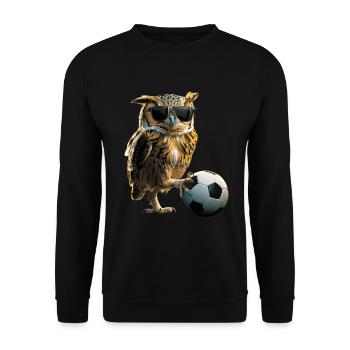 Eule - Unisex Pullover - Schwarz - Vorne - Alina (178cm) & Michal (187cm)