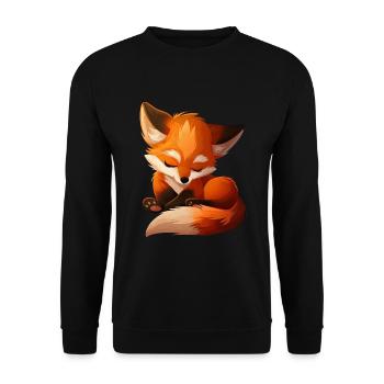 Fuchs - Unisex Pullover - Schwarz - Vorne - Alina (178cm) & Michal (187cm)