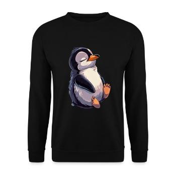 Penguin - Unisex Sweatshirt - black - Front - Alina (178cm) & Michal (187cm)