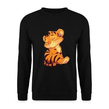 Tiger - Unisex Sweatshirt - black - Front - Alina (178cm) & Michal (187cm)
