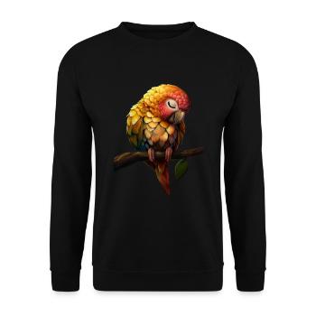 Perroquet - Sweat-shirt Unisexe - noir - Devant - Alina (178cm) & Michal (187cm)