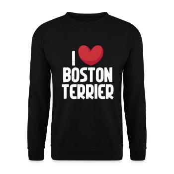 Boston Terrier Gifts - Unisex Pullover - Schwarz - Vorne - Alina (178cm) & Michal (187cm)