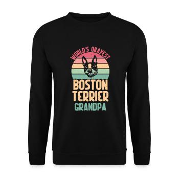 Boston Terrier Gifts - Unisex Pullover - Schwarz - Vorne - Alina (178cm) & Michal (187cm)