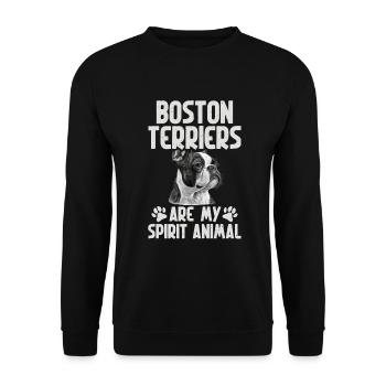 Boston Terrier Gifts - Unisex Pullover - Schwarz - Vorne - Alina (178cm) & Michal (187cm)