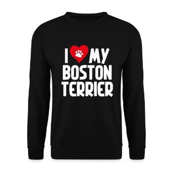 Boston Terrier Gifts - Unisex Pullover - Schwarz - Vorne - Alina (178cm) & Michal (187cm)