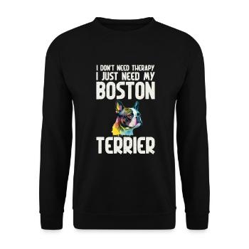 Boston Terrier Gifts - Unisex Pullover - Schwarz - Vorne - Alina (178cm) & Michal (187cm)
