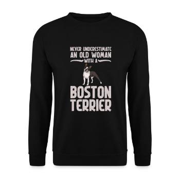 Boston Terrier Gifts - Unisex Pullover - Schwarz - Vorne - Alina (178cm) & Michal (187cm)