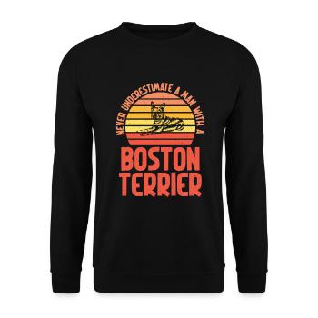 Boston Terrier Gifts - Unisex Pullover - Schwarz - Vorne - Alina (178cm) & Michal (187cm)