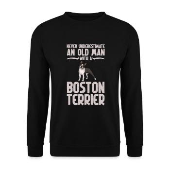 Boston Terrier Gifts - Unisex Pullover - Schwarz - Vorne - Alina (178cm) & Michal (187cm)