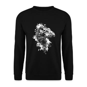 Komodowaran - Unisex Pullover - Schwarz - Vorne - Alina (178cm) & Michal (187cm)