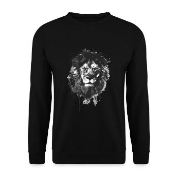 Löwe - Unisex Pullover - Schwarz - Vorne - Alina (178cm) & Michal (187cm)