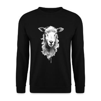 Schaf - Unisex Pullover - Schwarz - Vorne - Alina (178cm) & Michal (187cm)