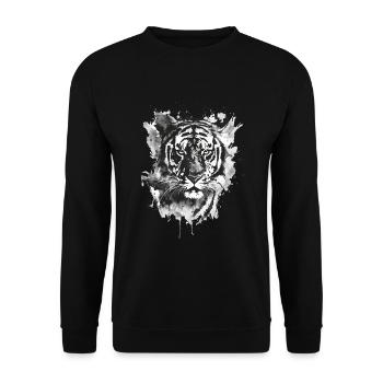 Tiger - Unisex Sweatshirt - black - Front - Alina (178cm) & Michal (187cm)