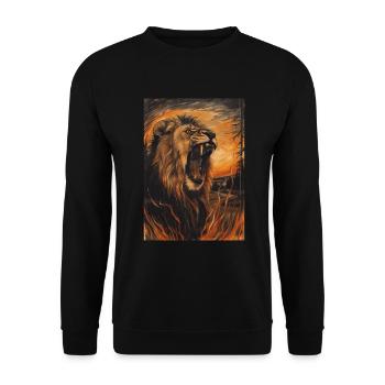 Löwe - Unisex Pullover - Schwarz - Vorne - Alina (178cm) & Michal (187cm)