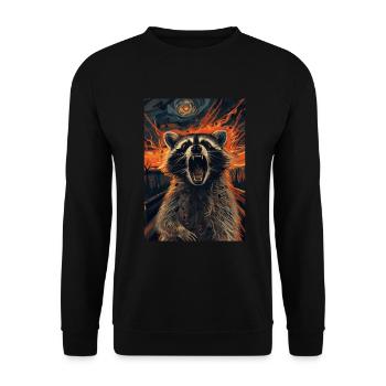 Raccoon - Unisex Sweatshirt - black - Front - Alina (178cm) & Michal (187cm)