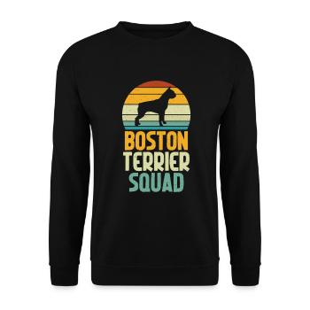 Boston Terrier Gifts - Unisex Pullover - Schwarz - Vorne - Alina (178cm) & Michal (187cm)
