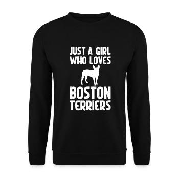 Boston Terrier Gifts - Unisex Pullover - Schwarz - Vorne - Alina (178cm) & Michal (187cm)