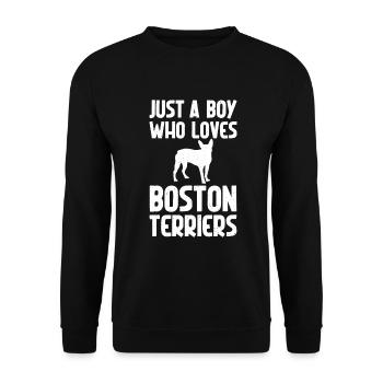 Boston Terrier Gifts - Unisex Pullover - Schwarz - Vorne - Alina (178cm) & Michal (187cm)