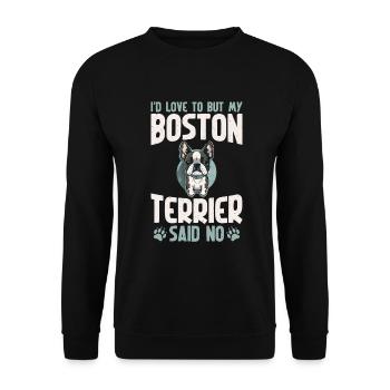 Boston Terrier Gifts - Unisex Pullover - Schwarz - Vorne - Alina (178cm) & Michal (187cm)