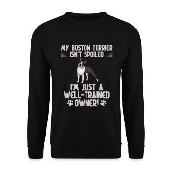 Boston Terrier Gifts - Unisex Pullover - Schwarz - Vorne - Alina (178cm) & Michal (187cm)