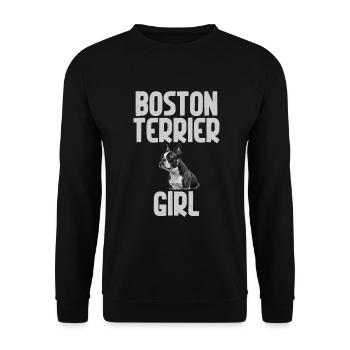 Boston Terrier Gifts - Unisex Pullover - Schwarz - Vorne - Alina (178cm) & Michal (187cm)