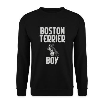 Boston Terrier Gifts - Unisex Pullover - Schwarz - Vorne - Alina (178cm) & Michal (187cm)