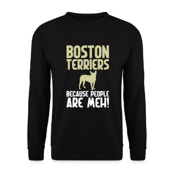 Boston Terrier Gifts - Unisex Pullover - Schwarz - Vorne - Alina (178cm) & Michal (187cm)