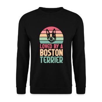 Boston Terrier Gifts - Unisex Pullover - Schwarz - Vorne - Alina (178cm) & Michal (187cm)