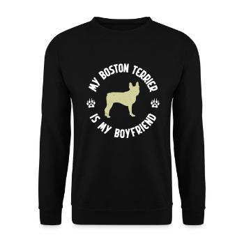 Boston Terrier Gifts - Unisex Pullover - Schwarz - Vorne - Alina (178cm) & Michal (187cm)