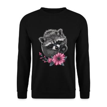 Raccoon - Unisex Sweatshirt - black - Front - Alina (178cm) & Michal (187cm)