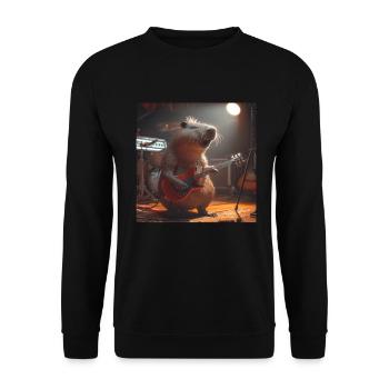Wasserschwein - Unisex Pullover - Schwarz - Vorne - Alina (178cm) & Michal (187cm)