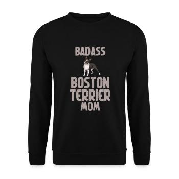 Boston Terrier Gifts - Unisex Pullover - Schwarz - Vorne - Alina (178cm) & Michal (187cm)