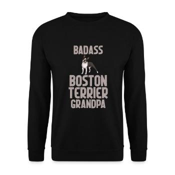 Boston Terrier Gifts - Unisex Pullover - Schwarz - Vorne - Alina (178cm) & Michal (187cm)