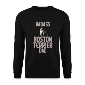Boston Terrier Gifts - Unisex Pullover - Schwarz - Vorne - Alina (178cm) & Michal (187cm)