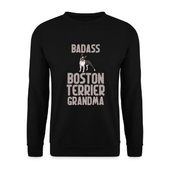 Boston Terrier Gifts - Unisex Pullover - Schwarz - Vorne - Alina (178cm) & Michal (187cm)